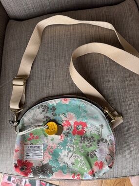 R. Riveter Hopper Floral Crossbody Bag in Mint and Pink. NWOT